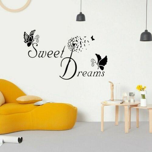 Sweet Dreams Butterfly LOVE Quote Wall Stickers Bedroom Bedroom Living Room Kitchen Removable Decals DIY Wall Stickers