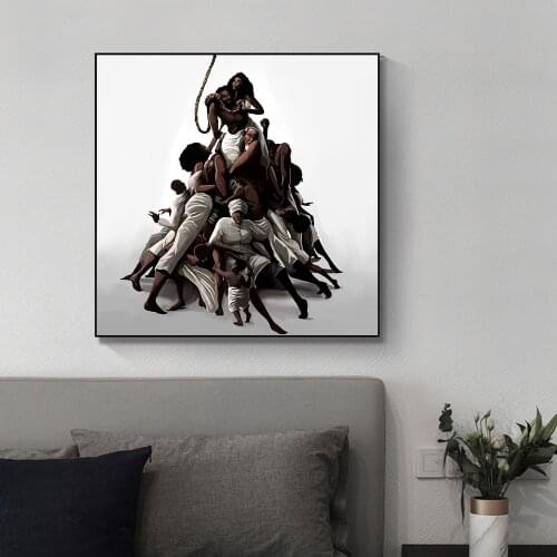 Black Man Stronger Together Pictures African People Wall Art Canvas Print Poster Inspiration Paintings For Home Wall Decoration