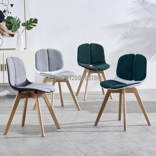 Nordic dining chair home modern minimalist stool backrest light luxury restaurant negotiation desk net red makeup solid wood cha