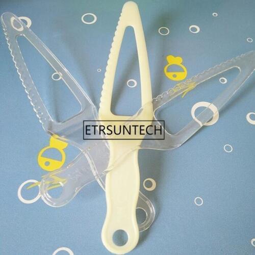 1000pcs Disposable Plastic Cake Knife Serrated Birthday Wedding Party Cake Cutter With Individual Packaging Bag