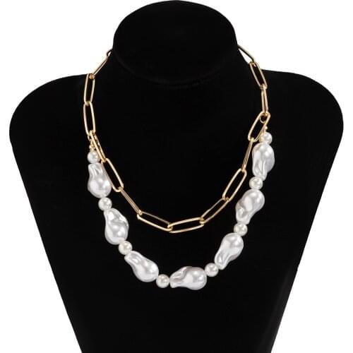 DIEZI Different Style Baroque Imitation Pearl Choker Necklace For Women Fashion Water Drop Pendant Necklace Statement Jewelry