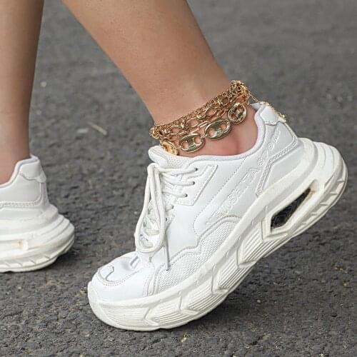 Punk Gold Anklet Booties Ankle Chain Jewelry Chunky Hip Pop Fashion Foot Booties Accessories