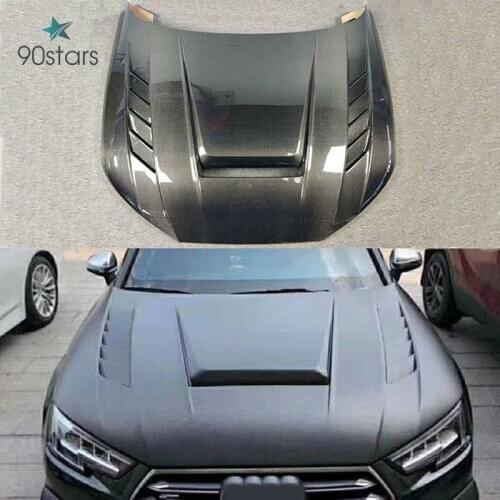 Real Carbon Fiber Front Hood Bumper Engine Hood Vent Cover Fits For AUDI A3 S3 RS3 A4 S4 RS4 A5 S5 RS5 A6 S6 RS6 A7 S7 RS7