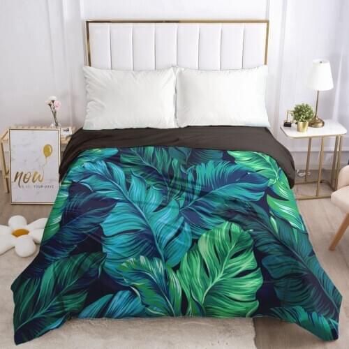 1pc Duvet Cover with Zipper Comforter Blanket Quilt Cover 200*200/90/135/150 3D Country Green leaf Bedding Drop ship