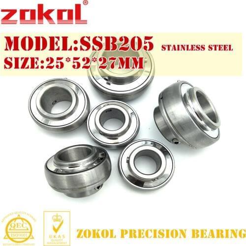 ZOKOL bearing SSB205 Stainless steel Pillow Block Ball Bearing 25*52*27mm