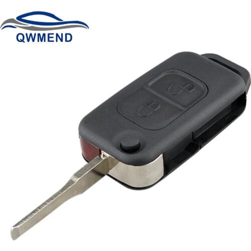 BHKEY for Mercedes Key Shell 2 Buttons Remote Flip Car Key Shell For Mercedes Benz SLK E113 A C E S W168 W202 W203 HU64 Blade