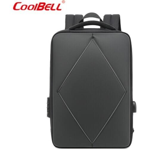 COOLBELL Backpack Casual Night Reflective Fashion Business Travel Student Backpack Simple Business 15.6inch USB Laptop Backpack