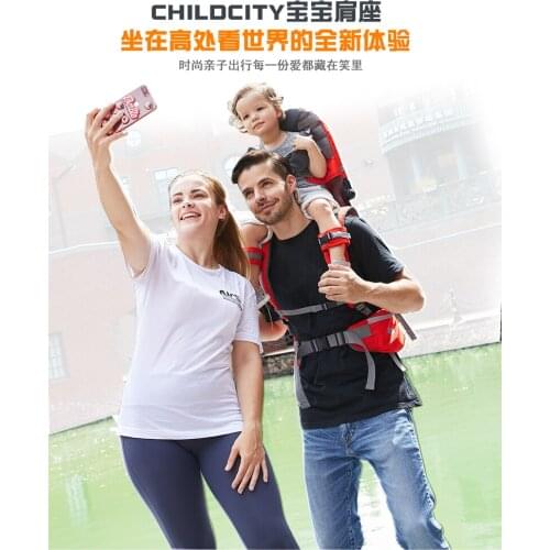 Child Shoulder Carrier Baby Saddle Hiking Backpack Foldable Shoulder Saddle Ankle Straps Hands Free for Ergonomic Seat Holds up