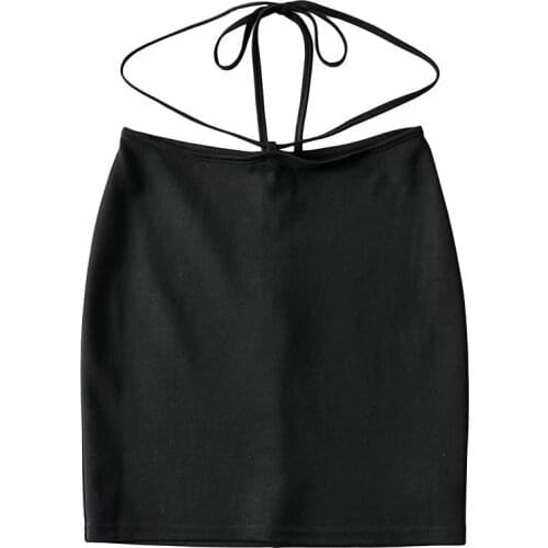 Spice girl sexy cross strap skirt female 2021 new ins Europe and America high waist slim slimming hip skirt DLbsq332