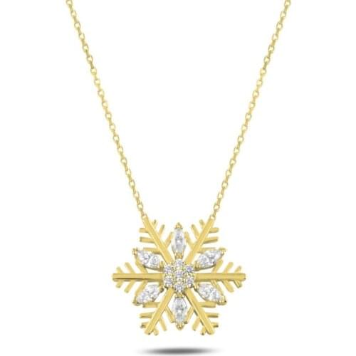 Silver 925 Sterling Zircon Snowflake Pendant