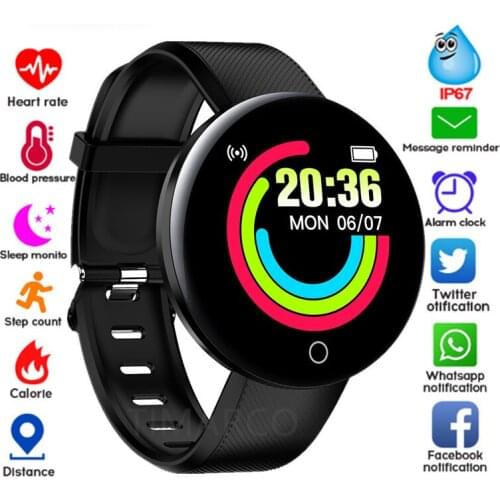 D18 Smart Watches Men Women Heart Rate Blood Pressure Monitor Fitness Bracelet Waterproof Sport Smartwatch For Android IOS