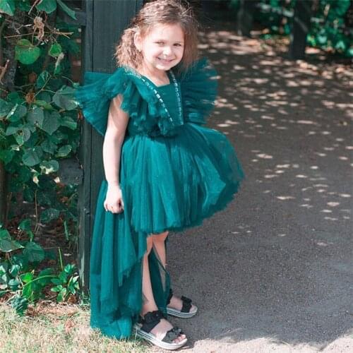 Vintage Flower Girls Dress for Wedding Evening Children Princess Party Pageant Long Gown Kids Dresses Girls Formal Clothes