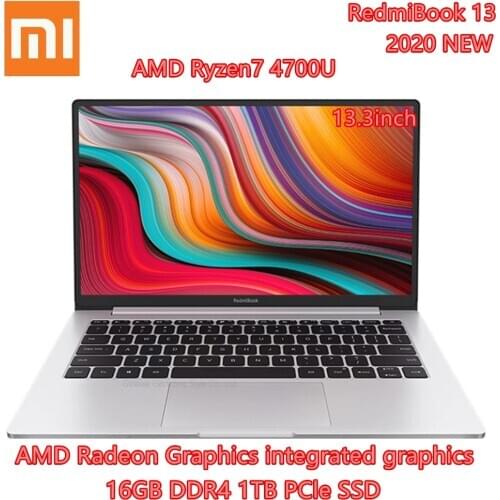 Xiaomi Redmibook 13 Laptop AMD Ryzen7 4700U 16GB DDR4 1TB PCle SSD 13.3" FHD Screen Full-Size Keyboard PTP Touch Panel Notebook