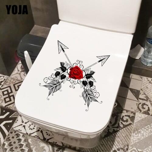 YOJA 23.5×21.6CM Double Arrow Rose Personality Living Room Wall Stickers Modern Decor Toilet WC Accessories T1-3039