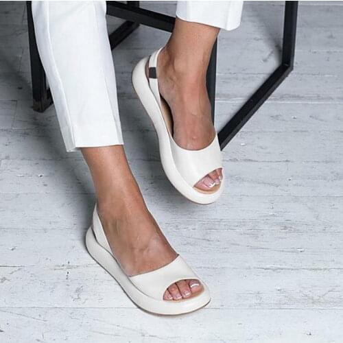 Women 2021 Summer Sandals PVC Leather Shoes Summer Fashionable Open Toes Platform Chaussure Femme Sexy Womens Sandals
