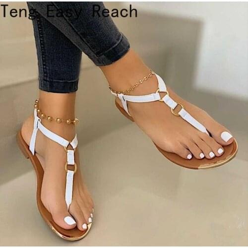 Women summer sandals flip flops fashion buckle new open toe sexy women flats shoes casual beach ladies plus size sandals