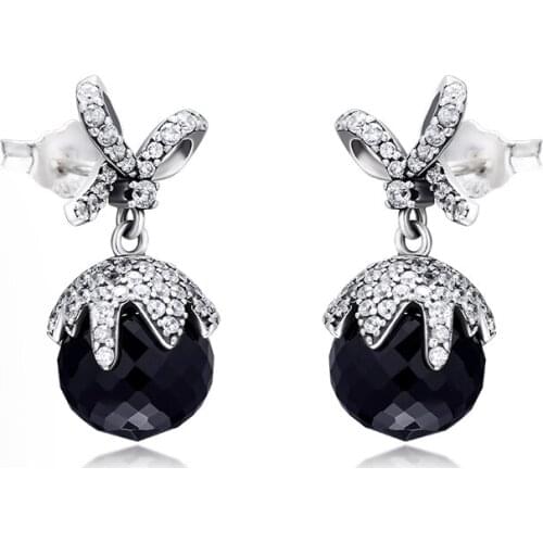 100% Sterling-Silver-Jewelry Elegant Beauty Drop Earring Free Shipping