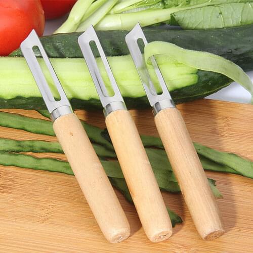 1pc Stainless Steel Peeler For Apple Tomato Pear Vegetable Potato Peeler Wooden Handle for Apple Potato Peeler Fruit Peeler