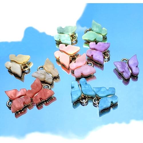 10Pcs Charms Colorful Cute Butterfly Pendant Charm DIY Jewelry Making Butterfly Earring Jewelry Accessories DIY Earring Handmade