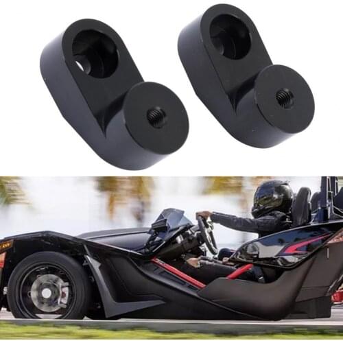 2Pcs Unique Adjustable Side Mirror Riser Metal Rear View Mirror Riser Adapter Easy Installation for Polaris Slingshot 2015-2020