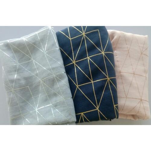 2018 New Geometry Print Silver Foil Loop Scarf Infinity Geometric Round Circle Rings FREE SHIPPING