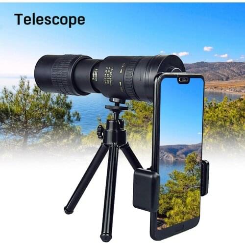80% Hot Sale 4K 10-300X40mm Portable Telephoto Zoom Monocular Telescope for Phone Camera Lens