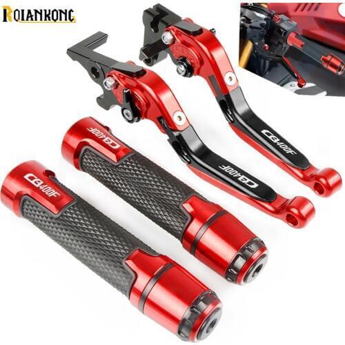 Motorcycle Accessories Handle Lever CNC Adjustable Brake Clutch Lever Handgrip Ends For Honda CB400F CB 400F 1989 1990 1991 1992