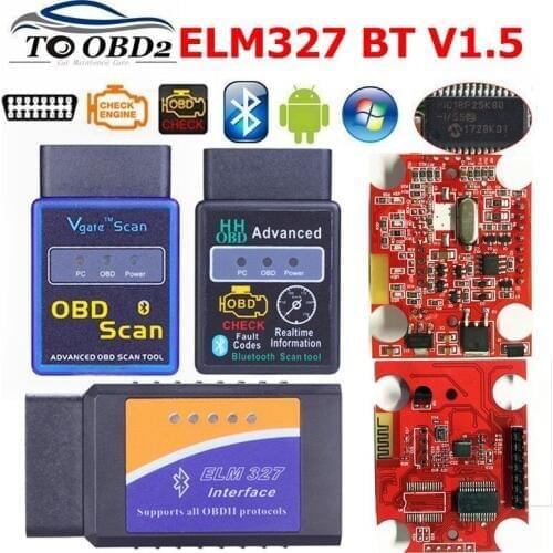 ELM327 V1.5 Hardware PIC18F25K80 Chip ELM 327 1.5 Bluetooth & HHOBD2 & VGATE Car Diagnostic Scanner Supports All OBD2 Protocols