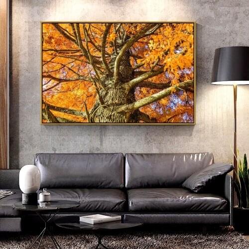 Artcozy Oil Canvas Painting autumn tree For Home Decoration Wall Art
