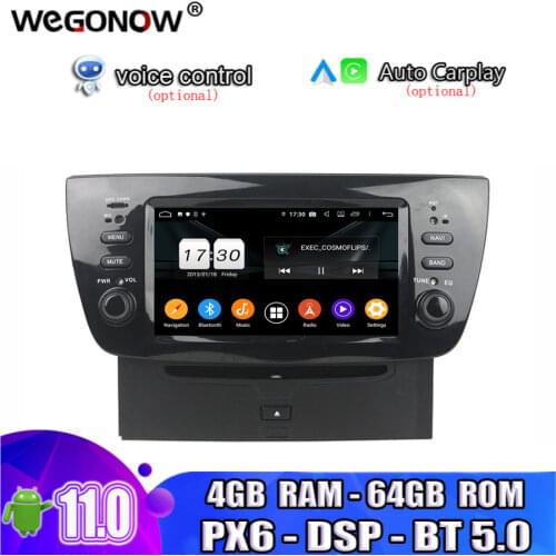 PX6 DSP Carplay Android 10.0 8 Core 64GB ROM Car DVD Player GPS Map RDS Radio wifi 4G Bluetooth 5.0 For Fiat DOBLO 2010 -2014