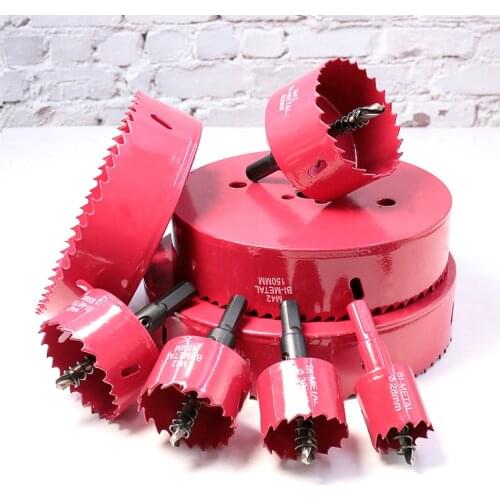 16-75mm Bi-Metal Wood Hole Saws Drill Bit HSS Steel M42 Hole Saw Wood Kit Opener for Plank Wood/Aluminum Iron Pipe