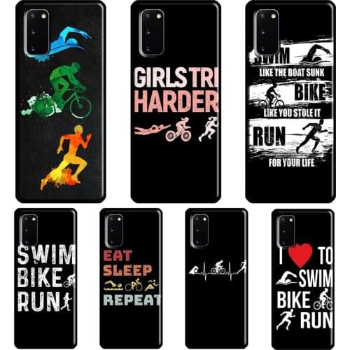 Swim Bike Run Triathlon Cover For Samsung Galaxy S20 FE S21 Ultra Note 20 Note9 Note10 S8 S9 S10 Plus Phone Case
