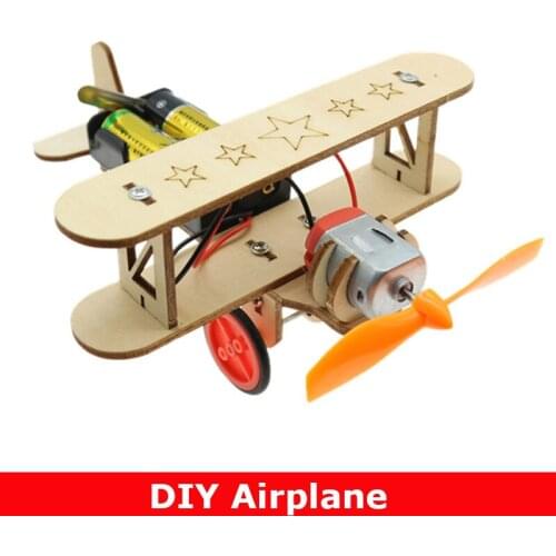 Wooden DIY Airplane Kids Puzzles Helicopter Science School Projects Experiment Kits Science Toys For Children Education