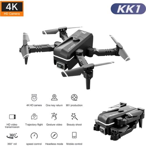 2021 New KK1 RC Drone 6K HD Dual Camera WiFi FPV Altitude Hold Foldable RC Quadcopter Mini Drone Toy GIft for Kids Adults
