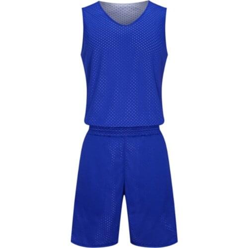 Double-sided Wearable Basketball Jersey Sets Uniforms Sports Clothing Breathable Quick Dry Men Basketball Training Suits