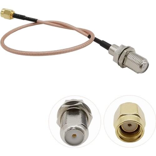 RP SMA Male Plug to F Bulkhead Female Connector RG316 RF Coaxial Cable Adapter Antenna Extender