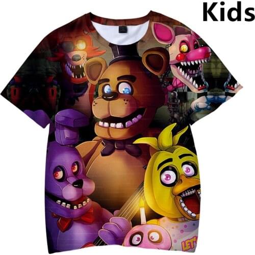 3 To 14 Years Kids T-shirt Five Nights at FNAF 3D T shirt Boys FNAF T shirts Streetwear Tshirt Anime Bear Tops child Clothes