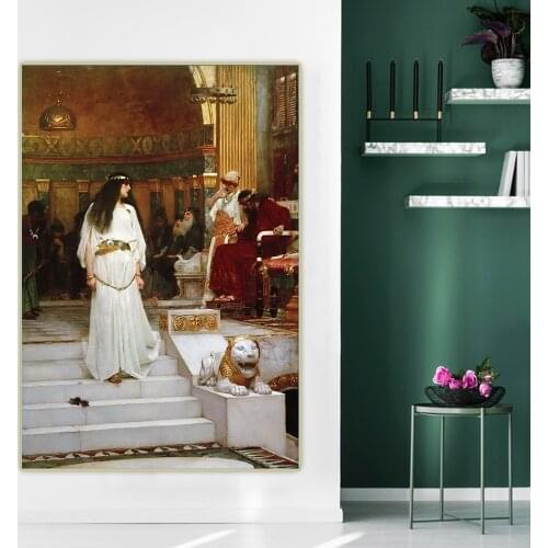 Holover Canvas Oil Painting Aesthetic Home Decoration William Waterhouse"Mariamne, 1887"Romanticism Mythology Wall Art Poster