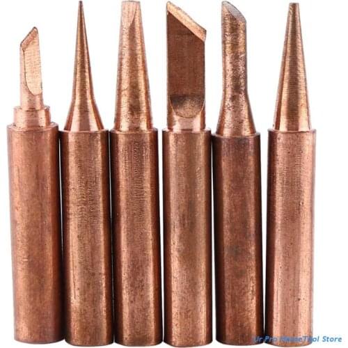 6 Pcs Internal Heated Pure Copper Soldering Iron Head Suitable for Lower Temperature Soldering Electrical Work Durable M17E