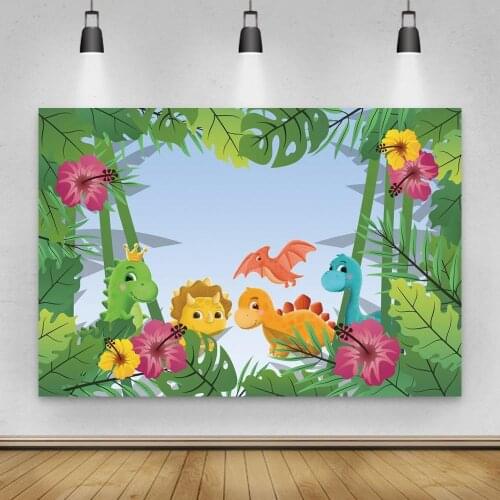 Ins Style Tropical Flower Rainforest Scene Cake Backdrops Photo Background Decorations for Birthday Party Photography Photocall