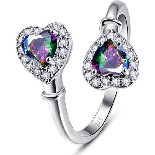 Classic Genuine finger jewelry crystal Heart Ring Love Wedding Bands Ring for Women Girl Fashion Jewelry Gift Party Ring