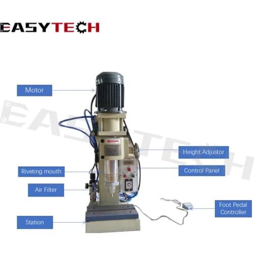 Fasteners throat depth manual riveting semi-tubular rivet cold forging automatic nut bolt making machine
