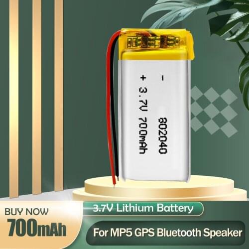 802040 3.7V 700mAh Rechargeable Lithium Polymer Battery For MP3 MP4 GPS Massager Voice Recorder Bluetooth Headset Li-ion Cell