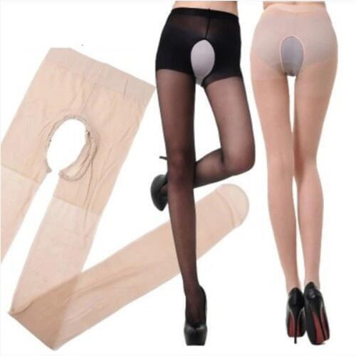 Fashion 1PC Sexy Elasticity Open Crotch Silk Stockings With Holes Women Tights Pantyhose Thigh High Stockings