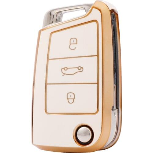 Soft TPU Car Remote Key Case Cover For Volkswagen VW Golf 7 MK7 GTI For Skoda Octavia A7 Seat Ibiza Leon FR 2 Aztec Altea Shell