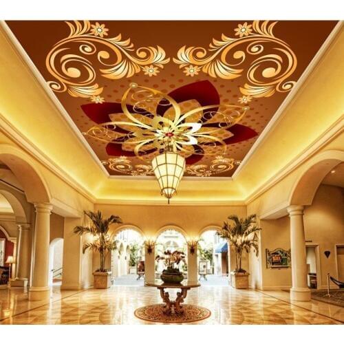 Papel parede mural wallpaper flowers ceilings 3d wallpaper modern for living room murals ceiling