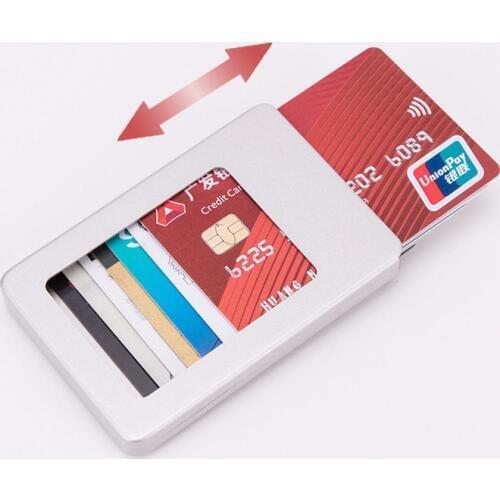 New 2019 Minimalist Slim Card Holder for Men and Women Aluminum Alloy Card Case Fashion Credit Card Holder Box