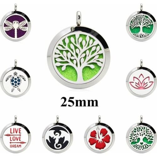 New Mermaid/Dragon 25mm Perfume Locket 316L Stainless Steel Essential Oil Diffuser Locket Pendant fit Necklace(Free 10Pads)