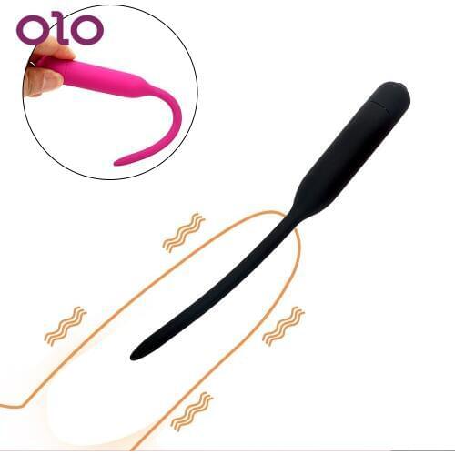 OLO Sex Sounds Catheters Urethral Plug 7.5 mm Vibrator Urethral dilators Penis Plug Silicone Masturbator Sex toys For men