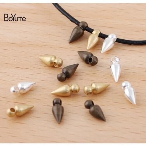 BoYuTe (200 Pieces/lot) 3*7.5MM Sharp Drop Beading Beads Factory Direct Sale Diy Metal Brass Beads Jewelry Making
